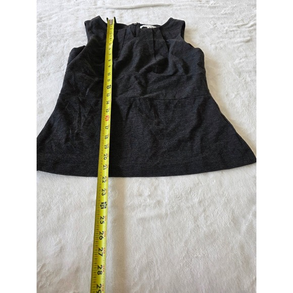 Cabi Charcoal Gray Sleeveless Pleated Neckline Sheath Dress Size 6 - Picture 3 of 6